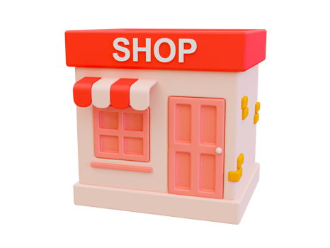 3d minimal small store. small business concept. 3d illustration png
