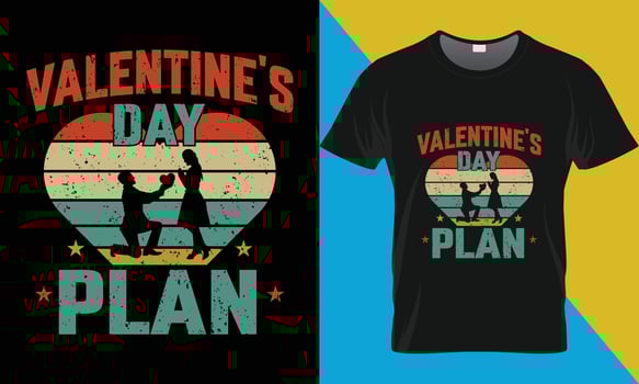 Valentine's Day plan Vintage t-shirt design vector
