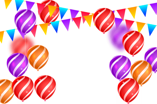 Realistic birthday wish with balloon png
