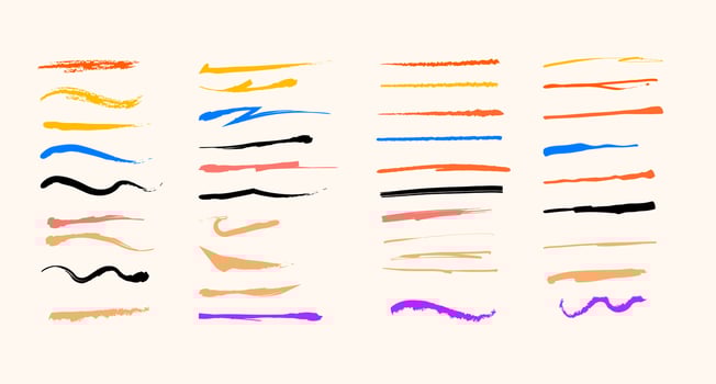 Ink Line Design Element Vector Set