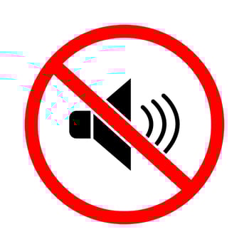 No sound, no smartphone, no phone cell, don't be noisy sign symbol vector illustration