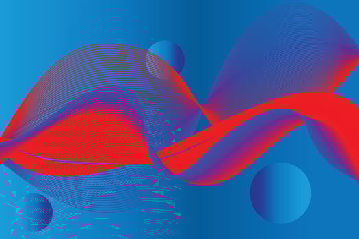 Red and blue gradient wave Abstract  background. Modern poster with gradient 3d flow shape. Innovation background design for landing page. Vector