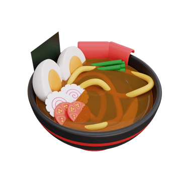 3d illustration of asian food ramen, japanese food png