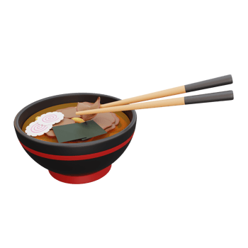 3d illustration of asian food ramen, japanese food png