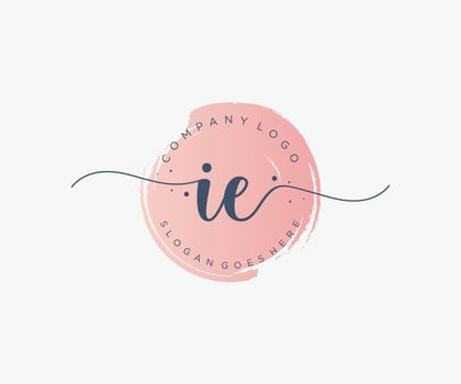 Initial IE feminine logo. Usable for Nature, Salon, Spa, Cosmetic and Beauty Logos. Flat Vector Logo Design Template Element.