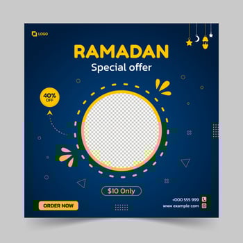 Ramadan special offer social media post template vector