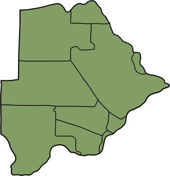 doodle freehand drawing of botswana map. png