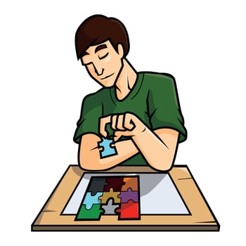 Puzzle Playing Illustration Design vector