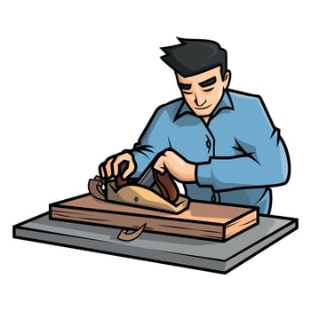 Wood Worker Vector Illustration