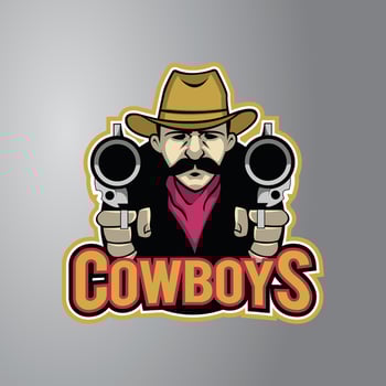 Cowboy Illustration Design Badge vector