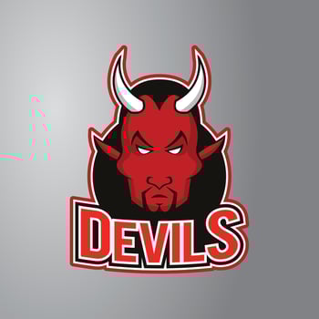 Devil Illustration Design Badge vector