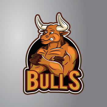 Bull Illustration Design Badge vector