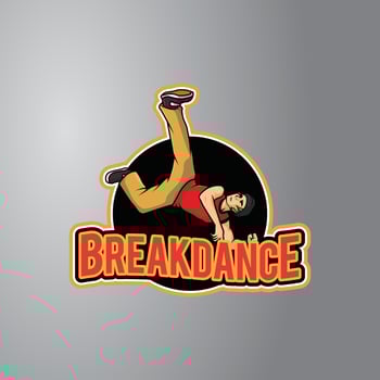 Breakdance Illustration Design Badge vector