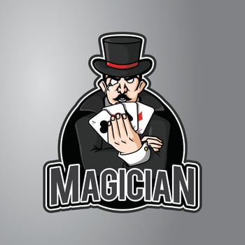 Magician Illustration Design Badge vector