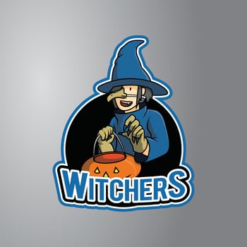 Witcher Illustration Design Badge vector