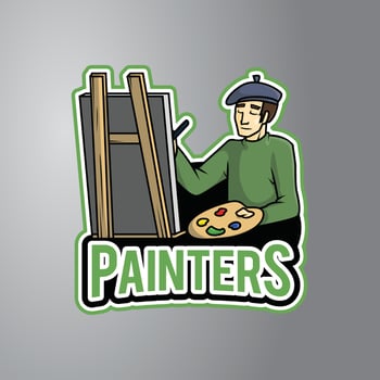 Painter Illustration Design Badge vector