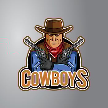 Cowboy Illustration Design Badge vector