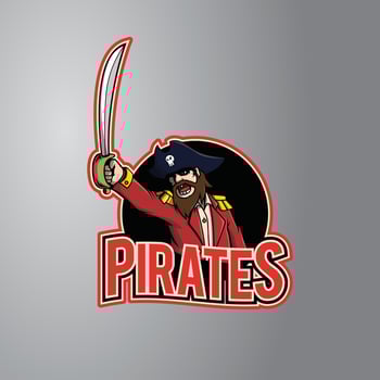 Pirates Illustration Design Badge vector