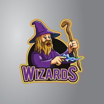 Wizard Illustration Design Badge vector