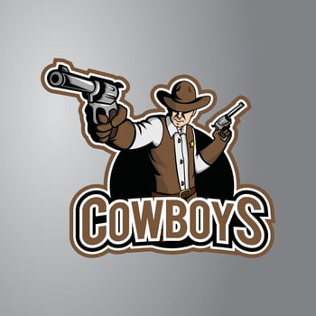 Cowboy Illustration Design Badge vector