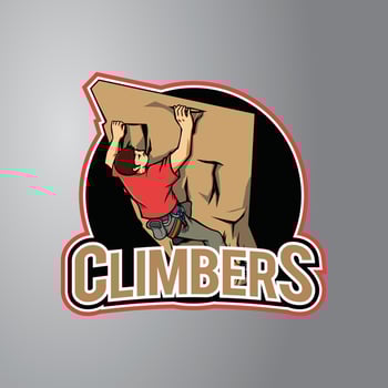 Climber Man Illustration Badge vector