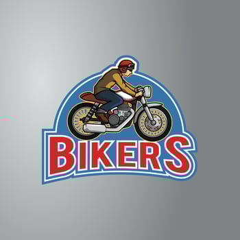 Biker Man Illustration Badge vector