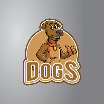 Dog Thumb Up Design Badge vector