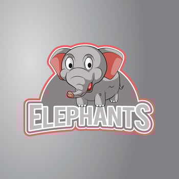 Elephant Illustration Design Badge vector