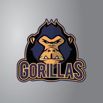 Gorilla Illustration Design Badge vector