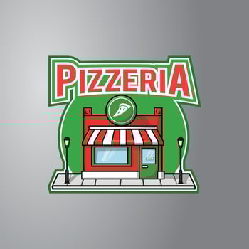 Pizzeria Illustration Design Badge vector