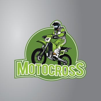 Motocross Illustration Design Badge vector