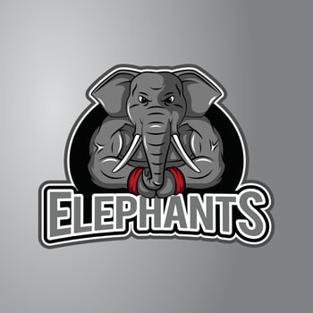 Elephant Illustration Design Badge vector
