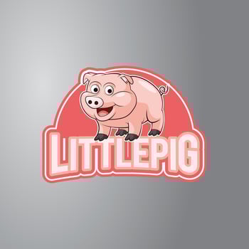 Little Pig Illustration Badge vector