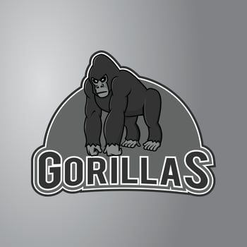 Gorilla Illustration Design Badge vector