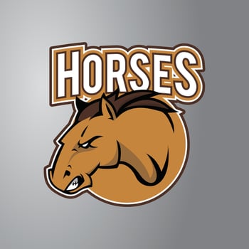 Horse Illustration Design Badge vector