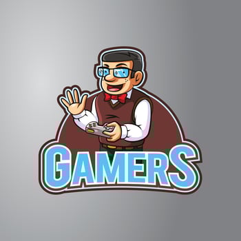 Gamers Illustration Design Badge vector