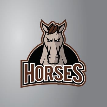 Horse Illustration Design Badge vector