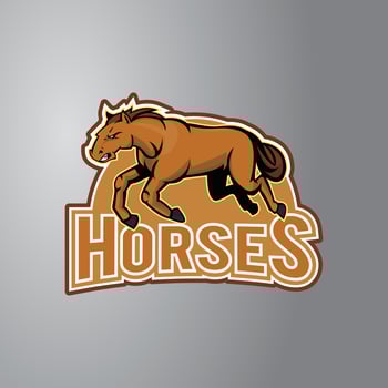 Horse Illustration Design Badge vector