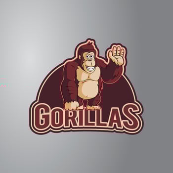 Gorilla Illustration Design Badge vector