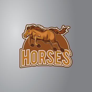 Horse Illustration Design Badge vector