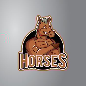 Horse Illustration Design Badge vector