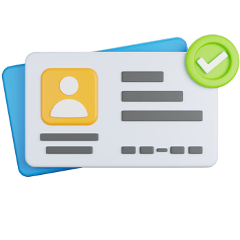 3d rendering Identity card verified isolated png