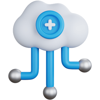 3d rendering add cloud connection isolated png