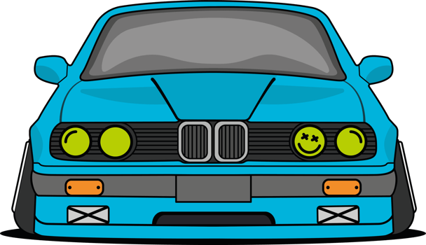 Classic tuned drift sport car png