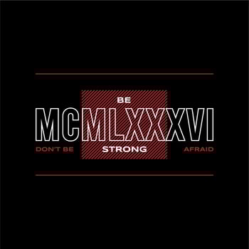 Slogan Be Strong, vector lettering, colorful typography with black background. modern style text. Motivation poster design, inspiration positive saying, quote template