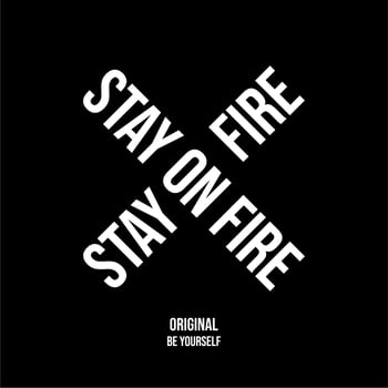 Design vector typography for t-shirt streetwear clothing. stay on fireconcept. with white color. perfect for modern t-shirt design