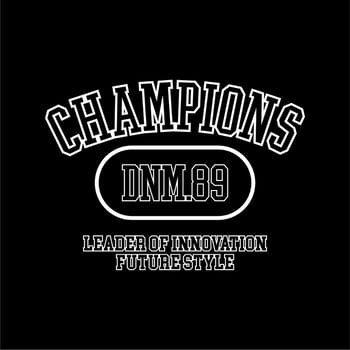 Design vector typography for t-shirt streetwear clothing. champions concept. with white color. perfect for modern t-shirt design