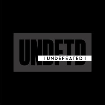 Design vector typography for t-shirt streetwear clothing. undefeated concept. with white color. perfect for modern t-shirt design