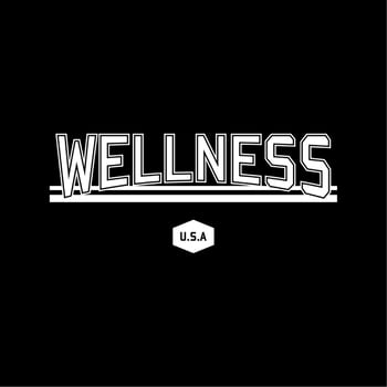 Design vector typography for t-shirt streetwear clothing. wellness concept. with white color. perfect for modern t-shirt design