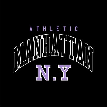 manhattan vector typography for t-shirt varsity clothing. perfect for simple t-shirt design printed